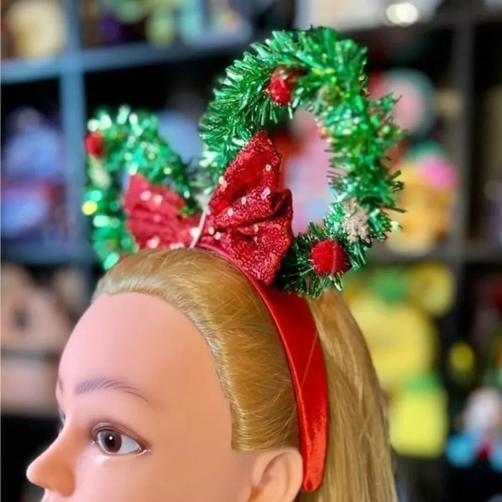Disney Minnie Mouse Wreath Mouse Ears Headband NWT NBC